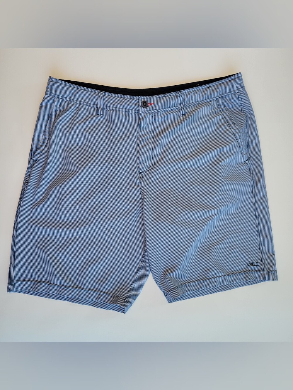 O'Neill Hybrid Shorts Mens 38 Blue Striped Board Shorts Stretch